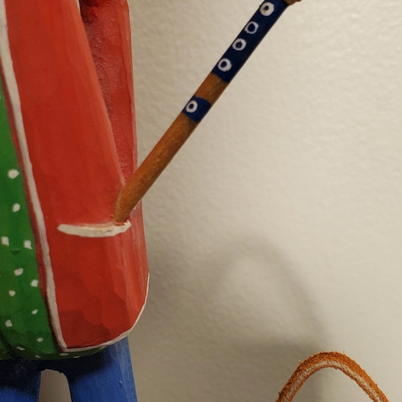 Folk Art Wood Hand Carved Native Drummer Figure Edward W, Cachucha 793 , 10" H - Picture 8 of 16